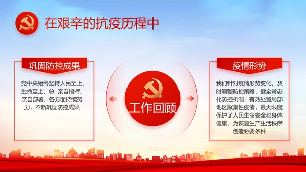 红色大气乡镇村支部书记述职报告PPT