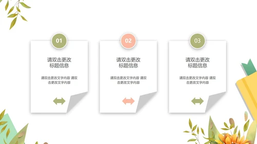 小清新粉嫩植物花卉总结汇报PPT模板