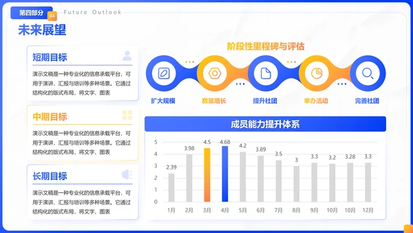 蓝色插画风社团招新社团介绍通用PPT模板