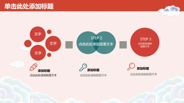国潮中国风云纹年终工作汇报通用PPT模板