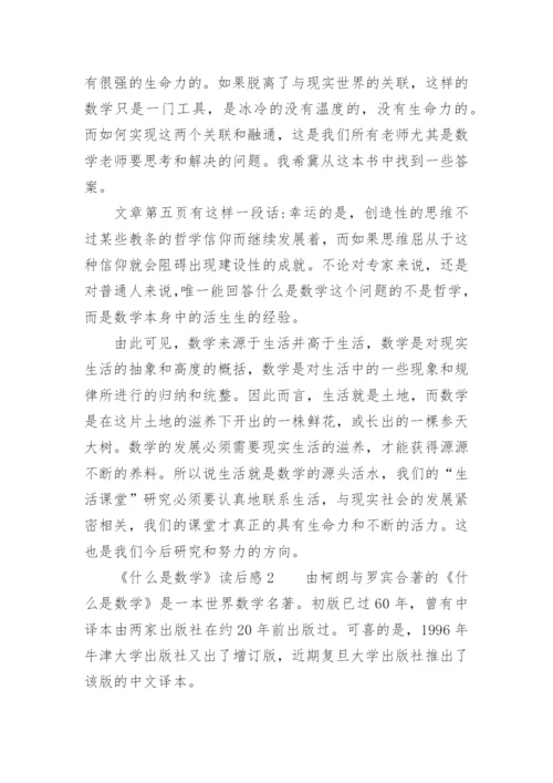 《什么是数学》读后感.docx