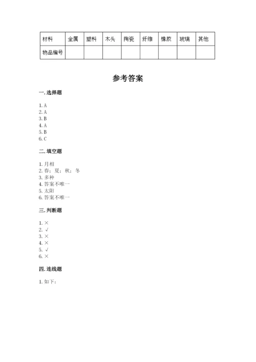教科版小学二年级上册科学期末测试卷含答案（满分必刷）.docx