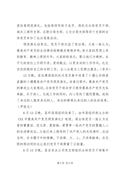 观看关于XX市最美共产党员颁奖典礼观后感.docx