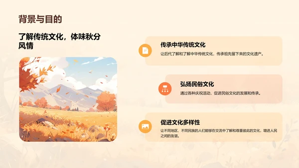 黄色插画秋分传统民俗活动介绍PPT模板