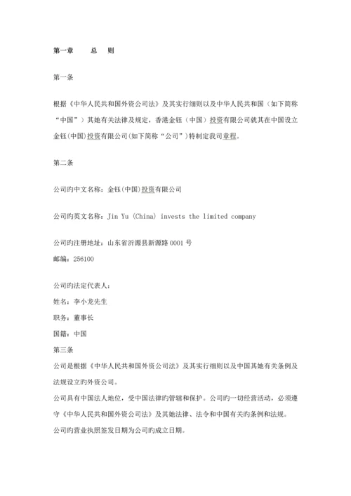 投资公司综合章程.docx