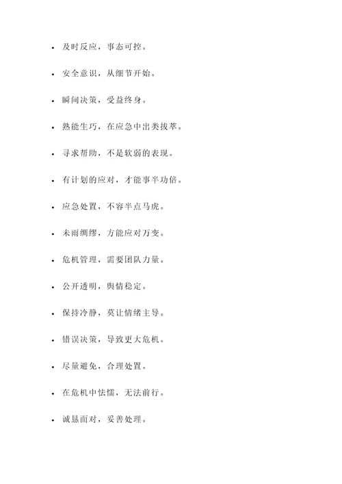 关于应急处理的名言警句