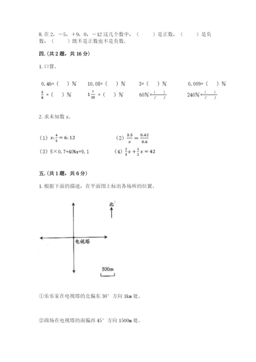 苏教版数学小升初模拟试卷附完整答案（考点梳理）.docx