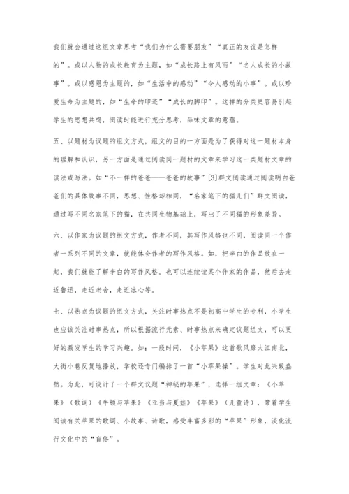 浅谈小学语文群文阅读议题确定的策略.docx