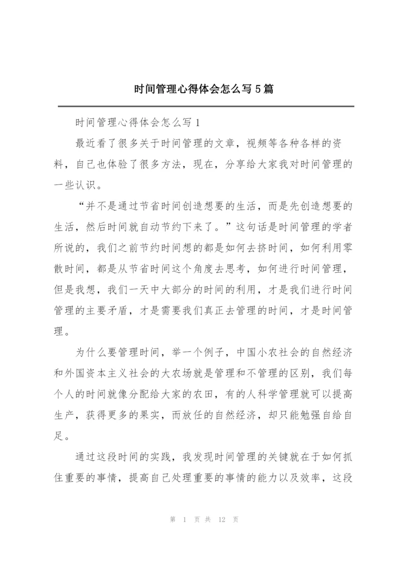 时间管理心得体会怎么写5篇.docx