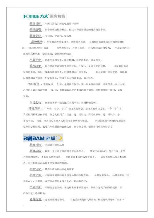 油烟机行业市场调查解析总结报告