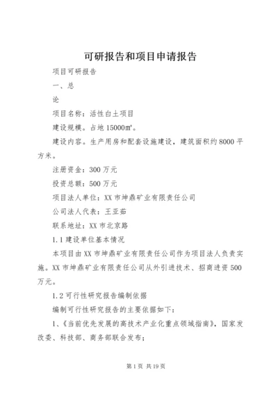 可研报告和项目申请报告 (2).docx