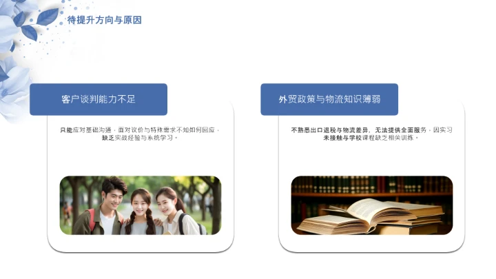 蓝色简约英语专业大学生职业生涯规划发展展示PPT模版