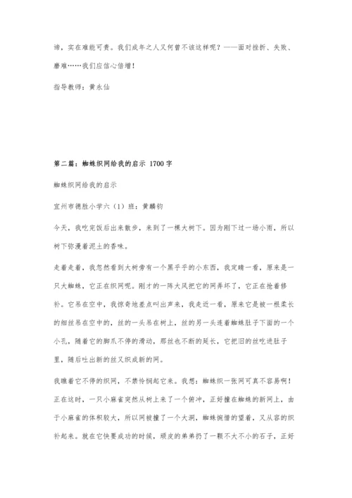 从蜘蛛织网中得到的启示1100字.docx