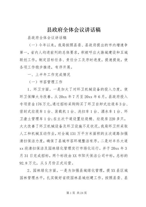 县政府全体会议讲话稿 (2).docx