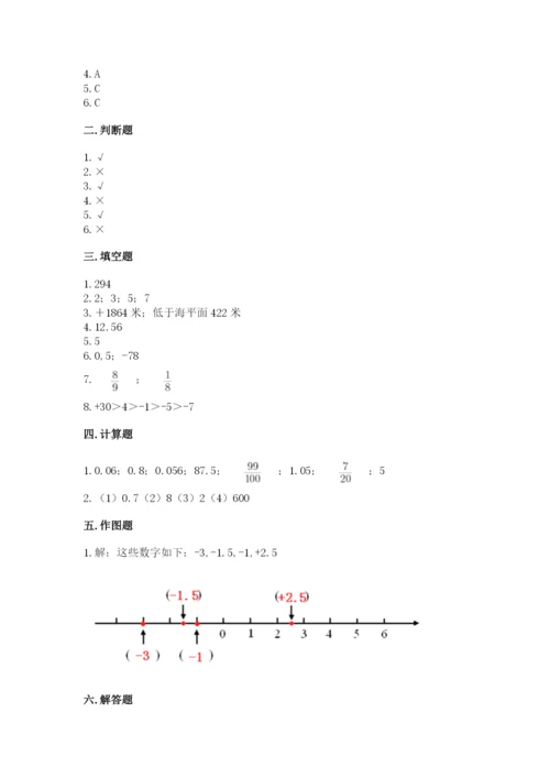 小学六年级下册数学期末卷精品（精选题）.docx