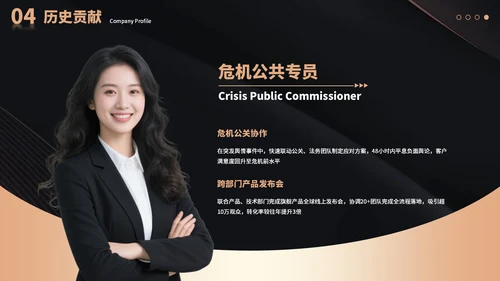 黑色简约商务风公司团队介绍通用PPT模板