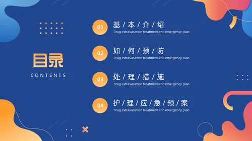 蓝色商务风药液外渗的应急预案及处理PPT模板护理医疗