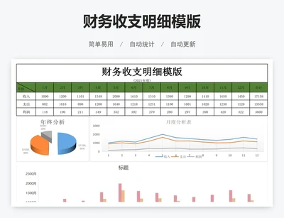 财务收支明细模版