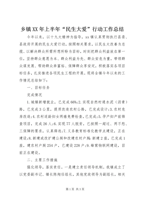 乡镇某年上半年“民生大爱”行动工作总结.docx