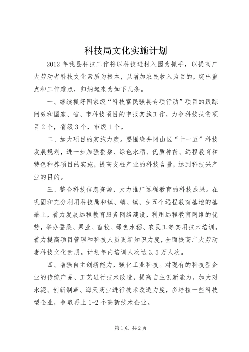 科技局文化实施计划.docx