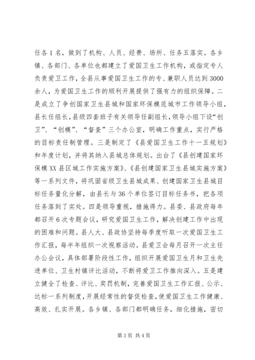 县巩固省级卫生县城工作汇报.docx