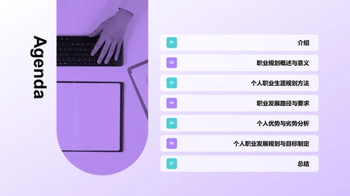 紫色创意职业生涯规划课程PPT模板