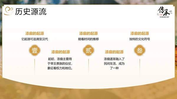 传承非物质文化遗产非遗漆扇PPT模板