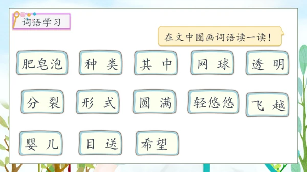 【核心素养】部编版语文三年级下册-20.肥皂泡 第1课时（课件）