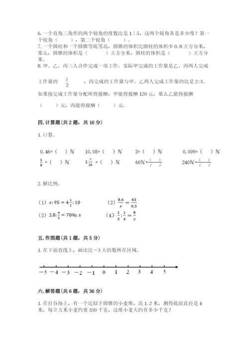 六年级下册数学期末测试卷含答案【夺分金卷】.docx