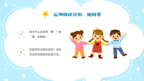 蓝色云朵边框卡通正确认识自我主题班会PPT模板