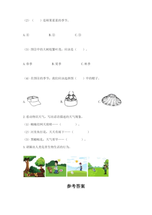 教科版小学二年级上册科学期末测试卷【突破训练】.docx