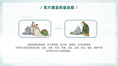 中国风古风水墨中医耳穴埋豆传统理疗操作培训PPT
