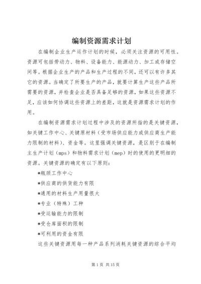 编制资源需求计划.docx