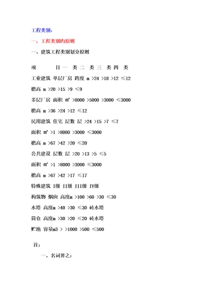 关键工程类别