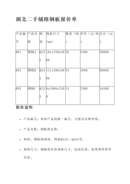 湖北二手铺路钢板报价单