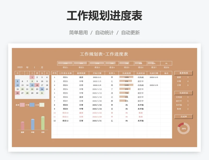 工作规划进度表