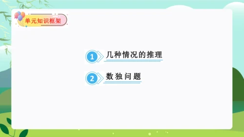 第九单元：数学广角——推理单元复习课件(共25张PPT)人教版二年级数学下册
