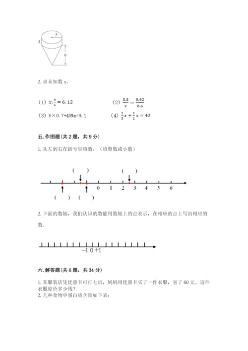 小学数学六年级下册小升初真题模拟测试卷及答案【精选题】.docx