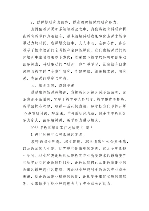 2023年教师培训工作总结范文.docx