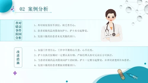 蓝色流线行简约风护理警示教育PPT模板