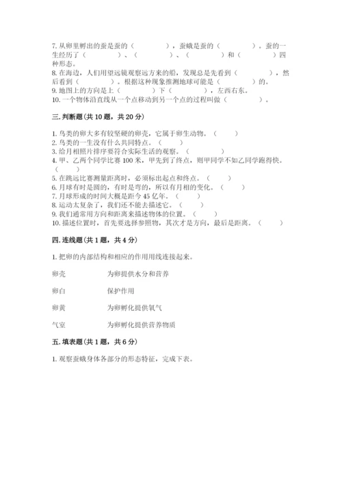 教科版小学科学三年级下册 期末测试卷含答案（夺分金卷）.docx