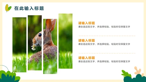 卡通手绘可爱动物主题教学PPT模板