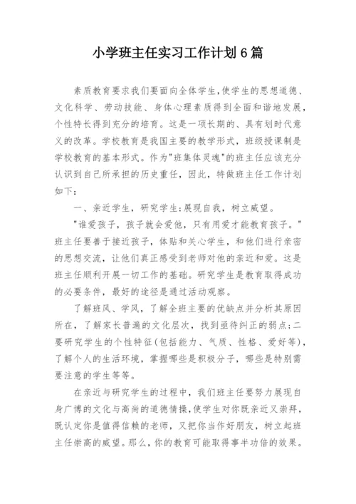 小学班主任实习工作计划6篇.docx