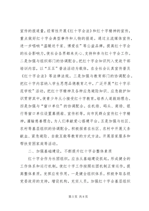 市长在红十字会视察会发言.docx