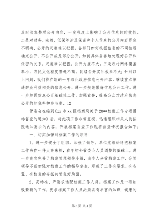 乡镇年度信息公开自查报告.docx