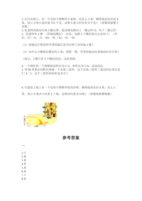 北京版数学小升初模拟试卷精品【名师系列】.docx