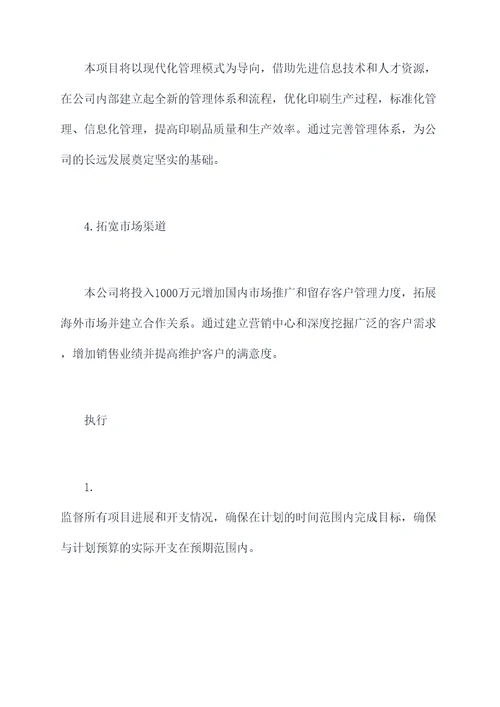 五亿元印刷方案计划书