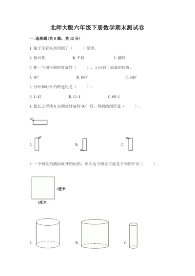 北师大版六年级下册数学期末测试卷带答案（培优a卷）.docx