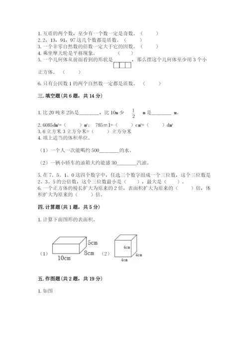 人教版五年级下册数学期末测试卷（突破训练）word版.docx