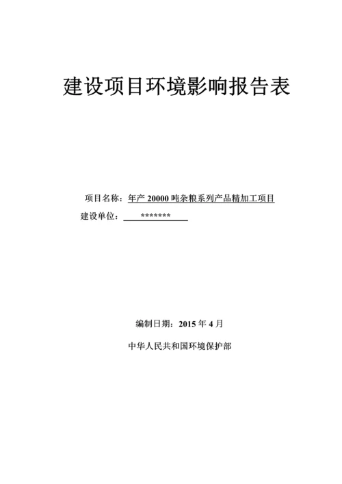 年产20000吨杂粮系列产品精加工项目环境影响报告表.docx